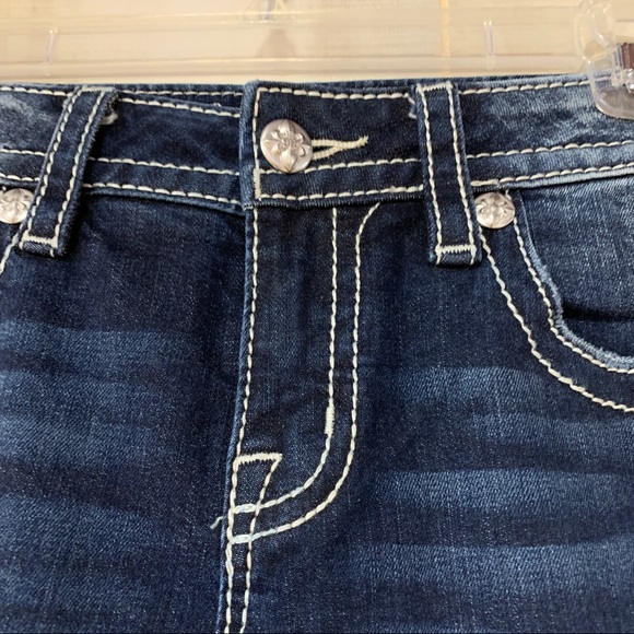 Miss Me Fleur de lis Dark Hailey Skinny Jeans 28 - Picture 6 of 11